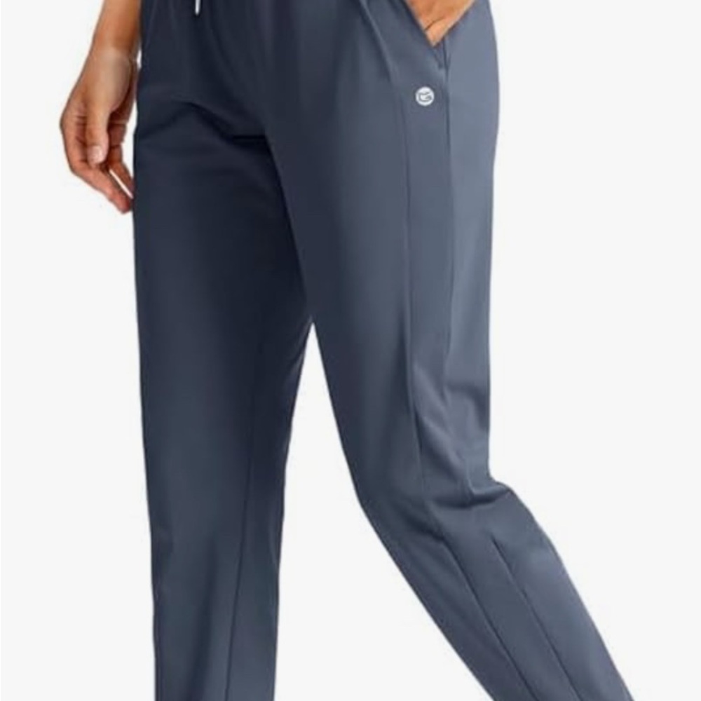 Gray Joggers with Elastic Waistband and Performance Fabric